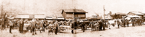 明治初期の山北駅前写真