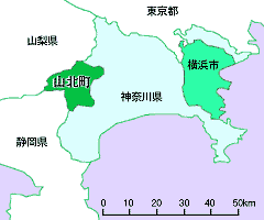 神奈川県山北町の位置